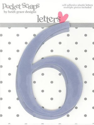 Heidi Grace - Inspire Me - Plastic Number Stickers 6 - 2/pk  (sold in 3's)
